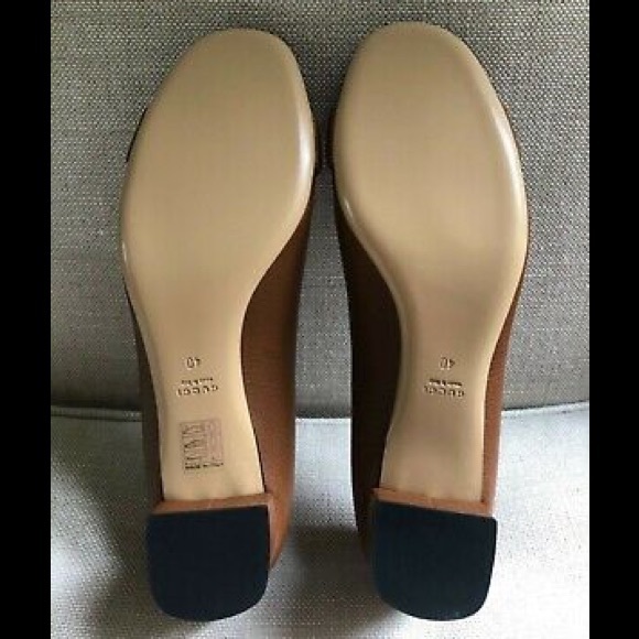 Gucci Cellarius Pumps GG Brown Leather Work 10 New - Picture 7 of 7